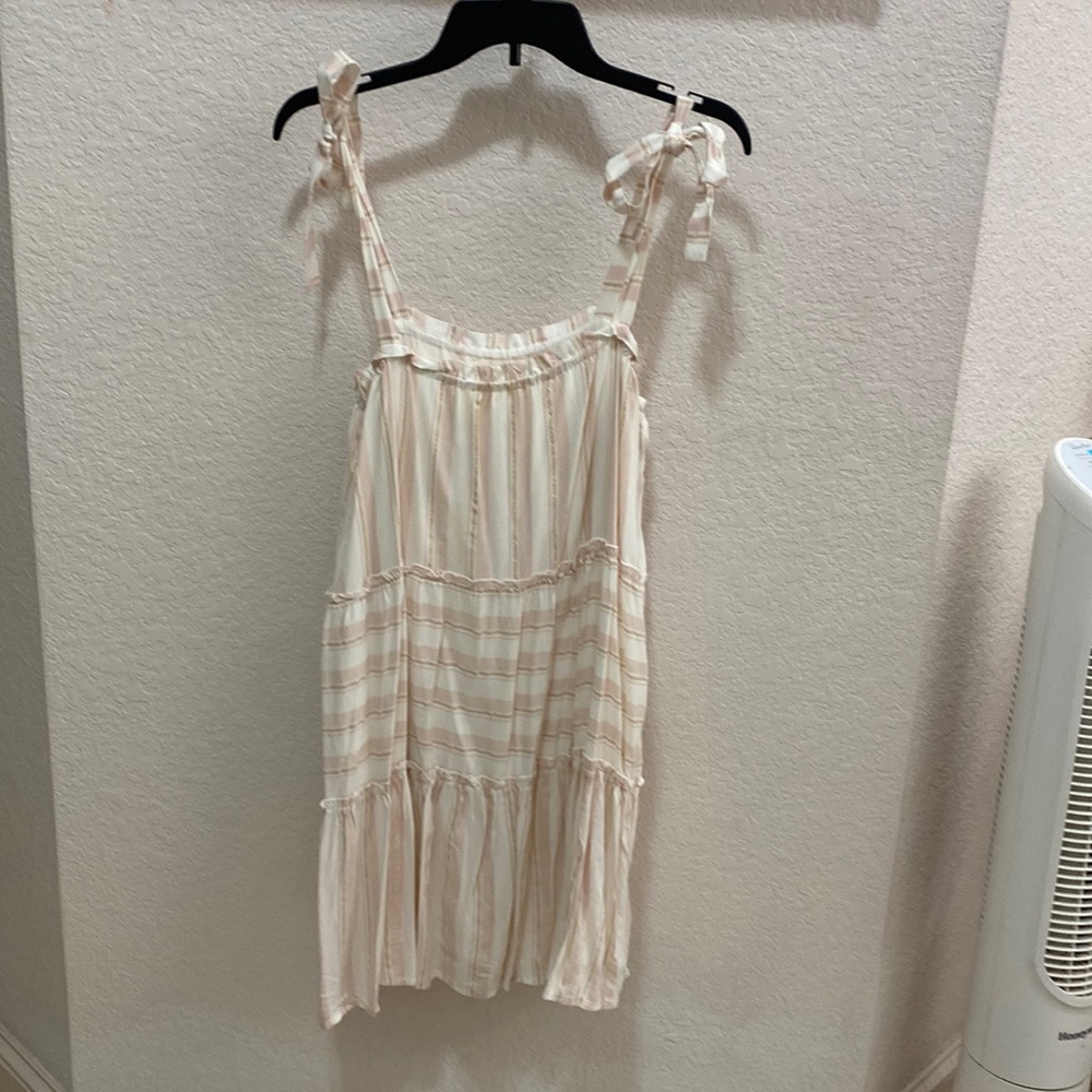 Lelis Dress pink with gold stripes. Size L
